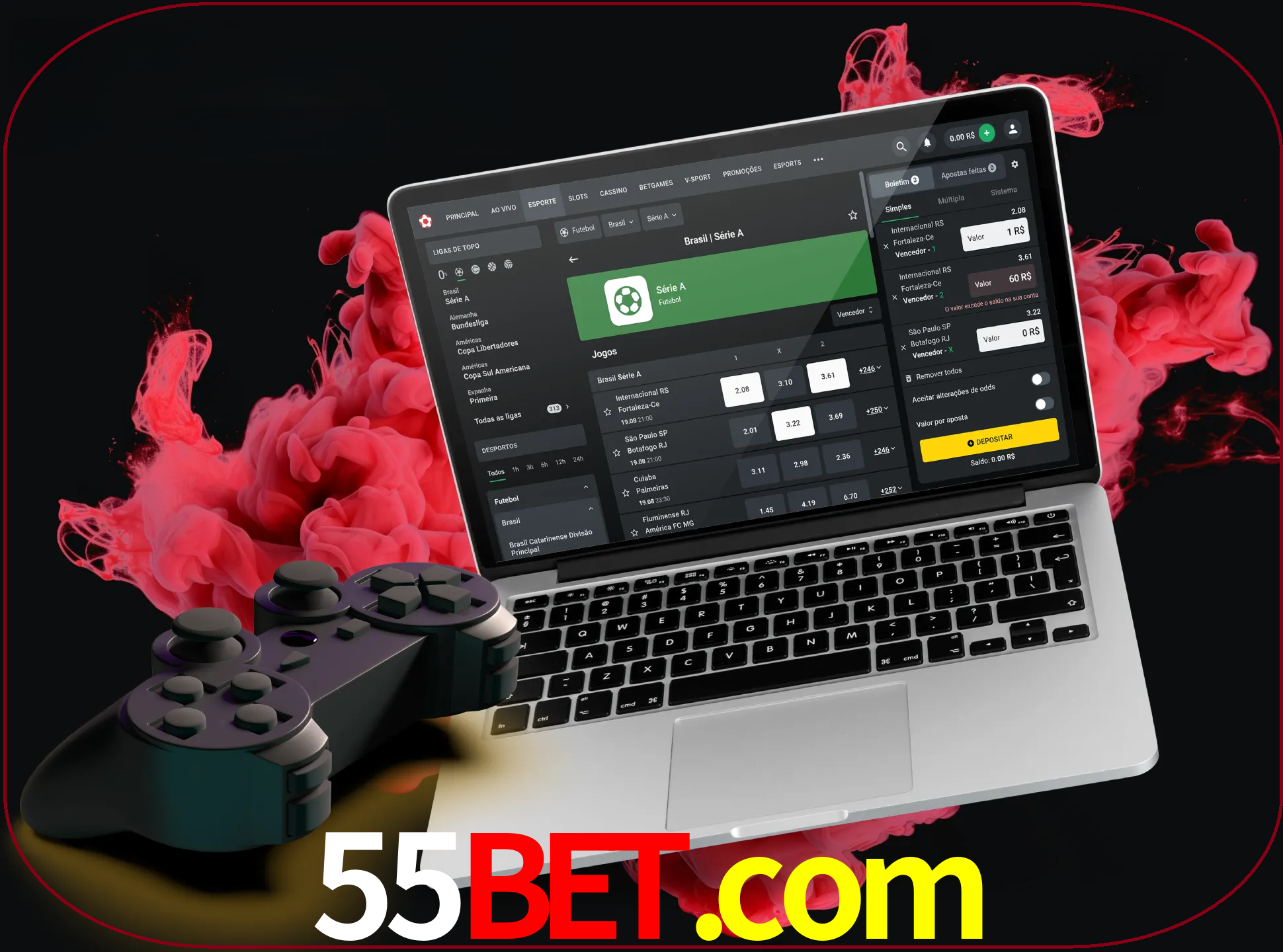Visite a secção especial de jogos de vídeo em 55bet para descobrir em que jogos pode apostar e ganhar muito dinheiro.