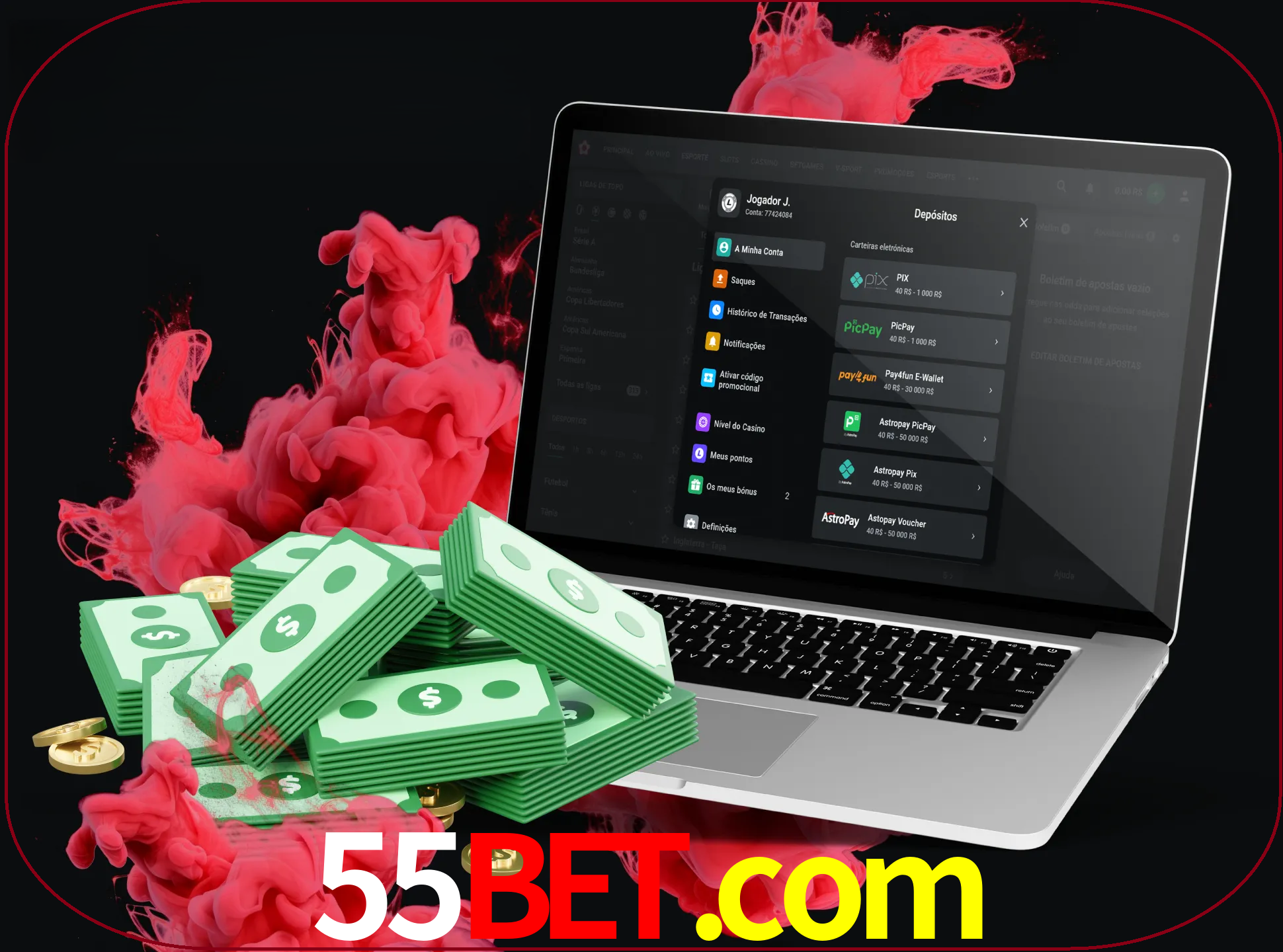 Para efetuar um depósito na sua conta 55bet, basta escolher o método de depósito e especificar o montante.