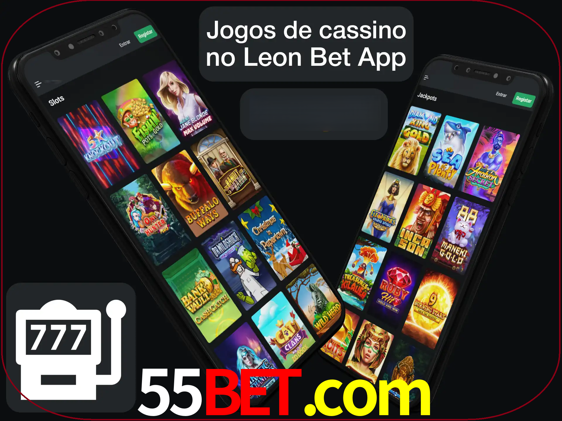 Escolha quais jogos de cassino jogar no app.