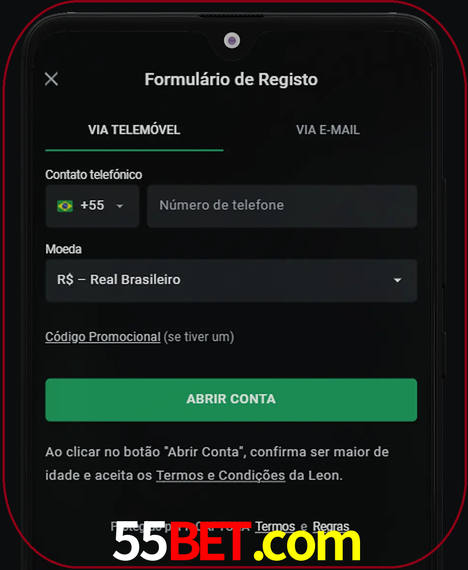 Abra o aplicativo e inicie o processo de registro.